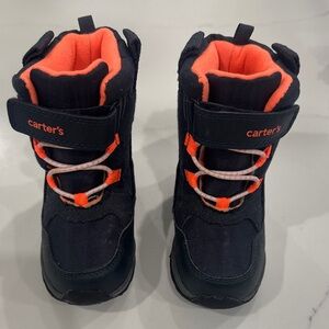 Carter's Black and Neon Orange Kids Boots